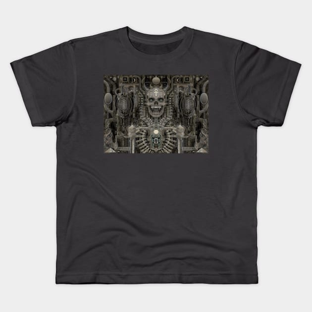 skull pharaoh egypt alien borg Kids T-Shirt by mightygog